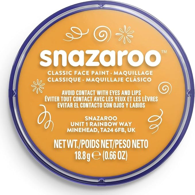 Snazaroo Classic Face and Body Paint, 18.8g (0.66-oz) Pot, Ochre Yellow