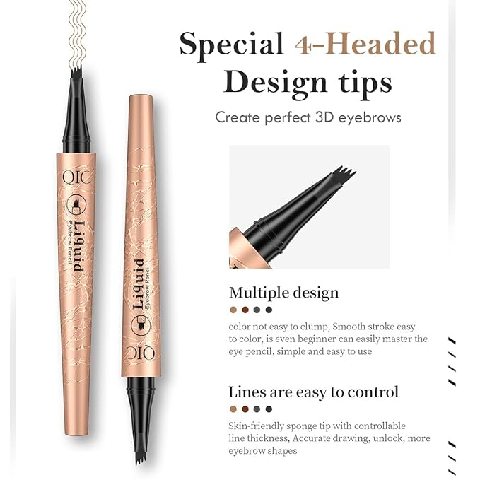 Eyebrow Pen Dark Brown, Microblading Eyebrow Pencil Smudge-Proof Brow Pencil with Upgrade Micro-Fork Tip Waterproof Microblading Pencil for Eyebrows Long-Lasting Natural By Aaiffey