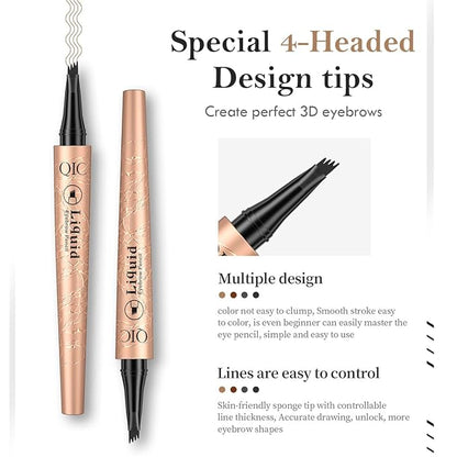 Eyebrow Pen Dark Brown, Microblading Eyebrow Pencil Smudge-Proof Brow Pencil with Upgrade Micro-Fork Tip Waterproof Microblading Pencil for Eyebrows Long-Lasting Natural By Aaiffey