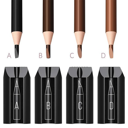 Microblading Supplies 12-PC Waterproof Eyebrow Pencil and 4-in-1 Duckbill-Shape Eyebrow Pencil Sharpener Bundle with Blade For Marking, Filling And Outlining, And Permanent Makeup