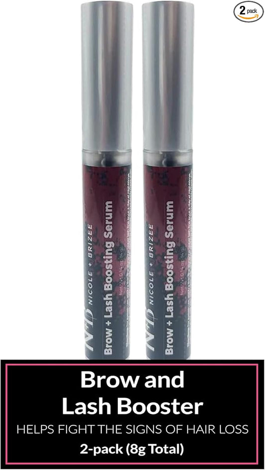 Brow & Lash Serum – Natural Formula with Biotin, Squalene, Ubiquinone, Wheat & Soy Amino Acids, Provitamin B5 – Supports Thicker, Fuller Lashes and Brows – Made in The USA - 2 Pack