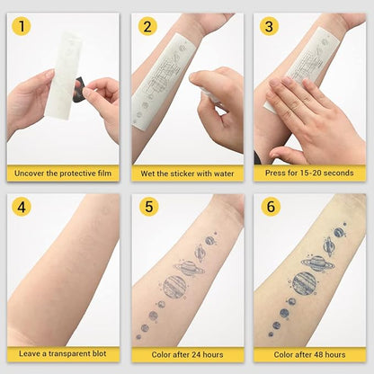 Tattoo Tech, 2 Sheets Extra-Large Semi Permanent Tattoo, Adult Art Design Temporary Tattoos, Lasts 1-2 Weeks, Waterproof, Realistic Look, No Adhesive, No Reflection (Flower Design)