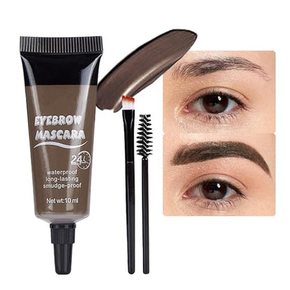 Tinted Thickening Eyebrow Mascara with Two Eyebrow Brushes,Brow Fast Sculpt,Waterproof,Transfer-proof,Eyebrow Tinting Kit- Cruelty Free - Light Medium Brown (1 Pack) (1Pc 03#Gray)