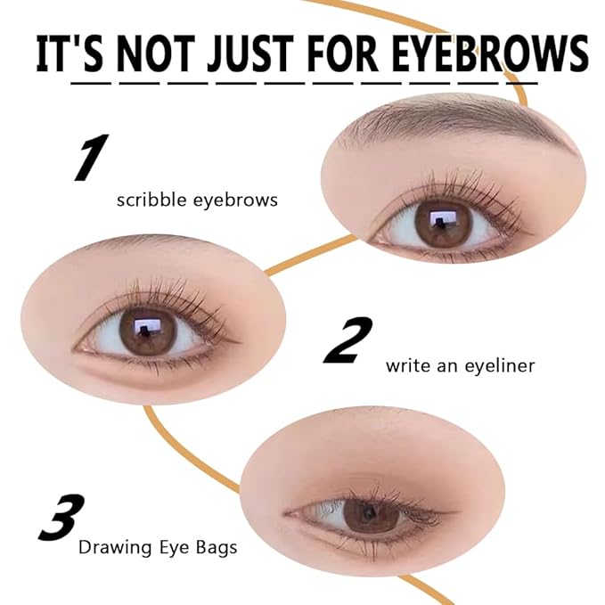 2 Different Eyebrow Cream,Eyebrow Pencil, with Eyebrow Brushes, Eye Makeup Long Lasting Waterproof and Smudgeproof Natural Looking Brows (Brown)