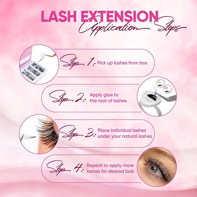 Loose Promade Fans - Natural Look Handmade Volume Eyelashes From 3D To 16D - C CC D DD Curl - False Lashes Extensions - Thickness 0.03~0.1 mm - 8~20 mm Length (14D-0.05-D (9mm))