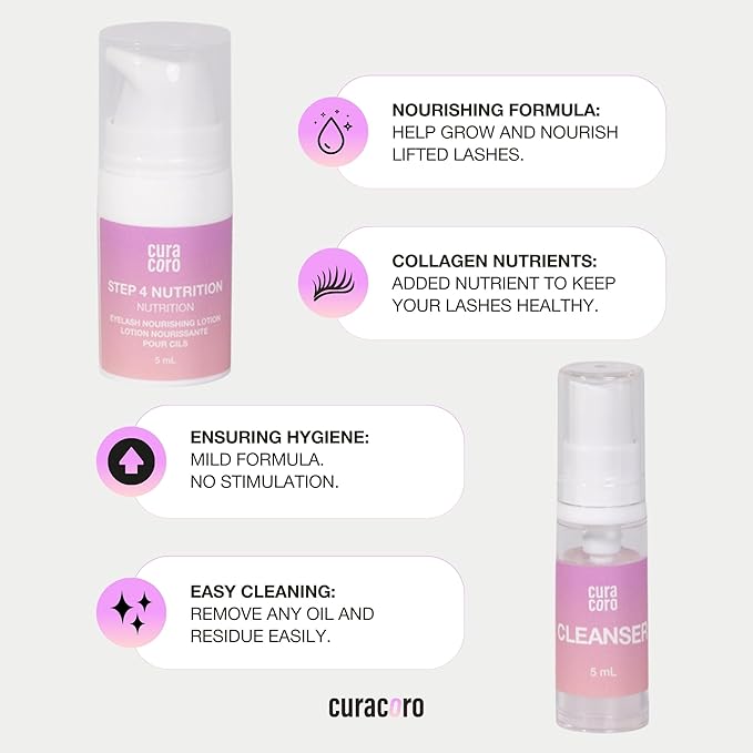 Curacoro Lash Lift Perm Lotion - Professional Eyelash Perm Kit, Semi-Permanent Lash Curling, Nourishing Collagen, Hygiene Safe & Easy to Clean, Professional Use (Step 2)