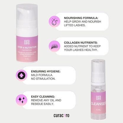 Curacoro Lash Lift Perm Lotion - Professional Eyelash Perm Kit, Semi-Permanent Lash Curling, Nourishing Collagen, Hygiene Safe & Easy to Clean, Professional Use (Step 2)