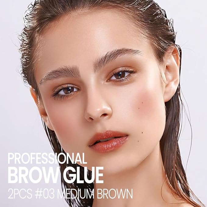 Tinted Thickening Mascara Brow, Shaping Makeup Gel,Waterproof, Transfer-proof, Brush to Fill in Eyebrows and Cover Gray Hairs - Cruelty Free (B-2Pcs 03 Medium Brown, B)