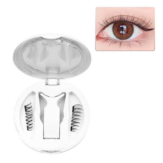 Magnetic Eyelashes,Magnetic Eyelashes with Applicator,New Integrated Box Design,No Glue or Liquid Eyeliner Needed,Magnetic Eyelashes with 2 in 1 Eyelashes Box (Elongated Style)