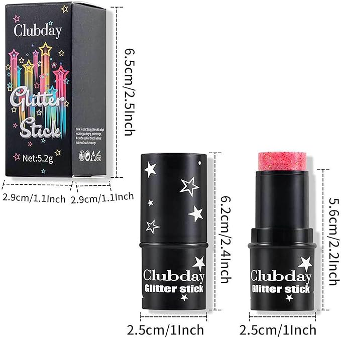 Body Glitter Stick, 4 PCS, Sparkling Holographic Mermaid Paint Sequins Shimmer Eyeshadow, Mermaid Holographic Glitter Gel, Waterproof Chunky Makeup Multiuse Glitter for Face Hair Nails, 036