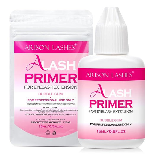 Lash Primer for Eyelash Extensions15ML Eyelash Primer Increase Lash Adhesive Bonding Power Pretreatment for Semi Permanent Lash Extension Ideal for Extend Lash Glue Retention Time(BUBBLE GUM)