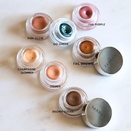 FARMASI Long Lasting Creamy Eyeshadow, Eye Makeup With Crease- Resistant Ingredients, Ultra Pigmented in Matte, Shimmer and Waterproof Finishes, 0.1 fl. oz / 3 ml (Pink Glow)
