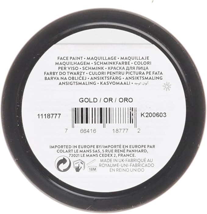 Snazaroo Metallic Face and Body Paint, 18.8g (0.66-oz) Pot, Gold
