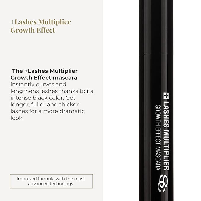 SALERM - Mascara - +Lashes Multiplier - 9 ml - Curls and Lengthens Lashes - No Clumping - Enhances Lash Growth - Intense Black Color