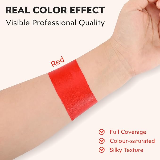 Red Face Paint, Cream-based Body Paint Stick【Larger Capacity】【High Pigment】【Long Lasting】Professional Paint Makeup Product For Halloween/Masquerade/Cosplay/Movie Makeup, 1.06 Oz/30g