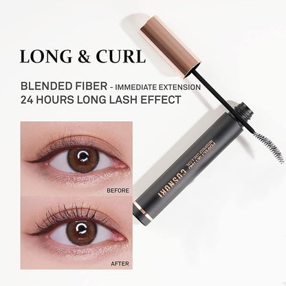 Lengthening Waterproof Mascara & Gentle Remover Bundle – Long & Curl Mascara - Quick & Easy Removal for Sensitive Eyes