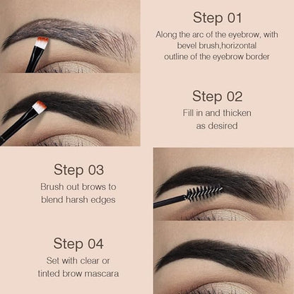Tinted Thickening Eyebrow Mascara with Two Eyebrow Brushes,Brow Fast Sculpt,Waterproof,Transfer-proof,Eyebrow Tinting Kit- Cruelty Free - Light Medium Brown (2 Pack) (04 Black)
