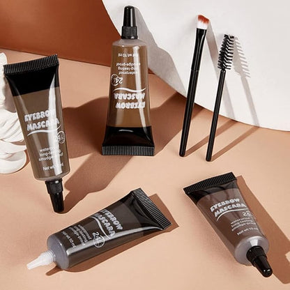 Tinted Thickening Eyebrow Mascara with Two Eyebrow Brushes,Brow Fast Sculpt,Waterproof,Transfer-proof,Eyebrow Tinting Kit- Cruelty Free - Light Medium Brown (1 Pack) (1Pc 03#Gray)