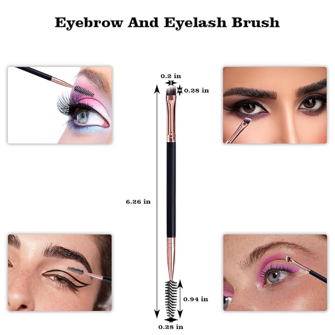 1PC2 in1Eyelash Comb Dual Purpose Eyelash,1Brow & Lash Shaper with 3 Different Spoolie Brushes, 1 Eyeshadow and Eyeliner Stencils Pad,2Pcs Eyelash Stamps Tool,10pc Disposable Eyeliner Makeup