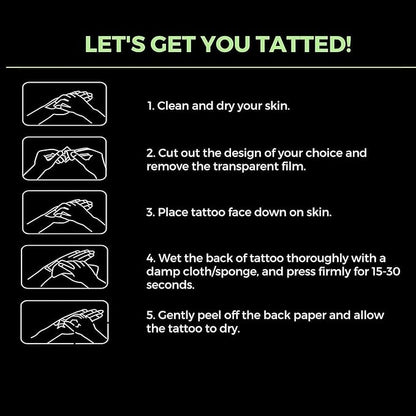 Female White Trash 9-Pack Temporary Tattoos for Halloween & Costumes – Realistic Fake Hickeys, Tramp Stamp Designs, Hillbilly Party Attire (Easy Waterproof Fake Tattoos)