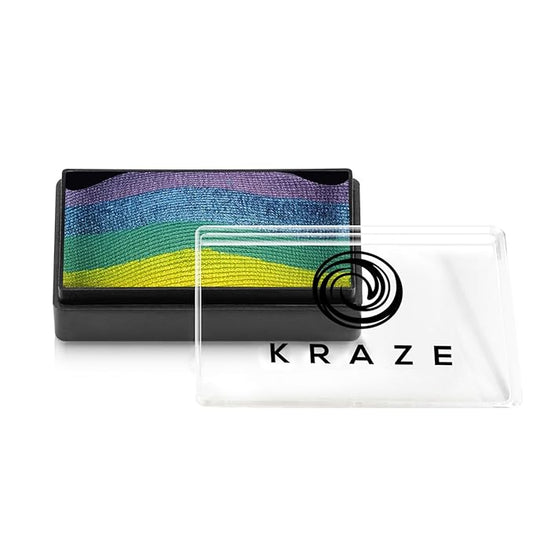 Kraze FX Dome Stroke - Rainforest (25 gm), Professional 1-Stroke Split Cake, Hypoallergenic, Non-Toxic, Water Activated Face & Body Painting Makeup Supplies for Kids Safe Adults