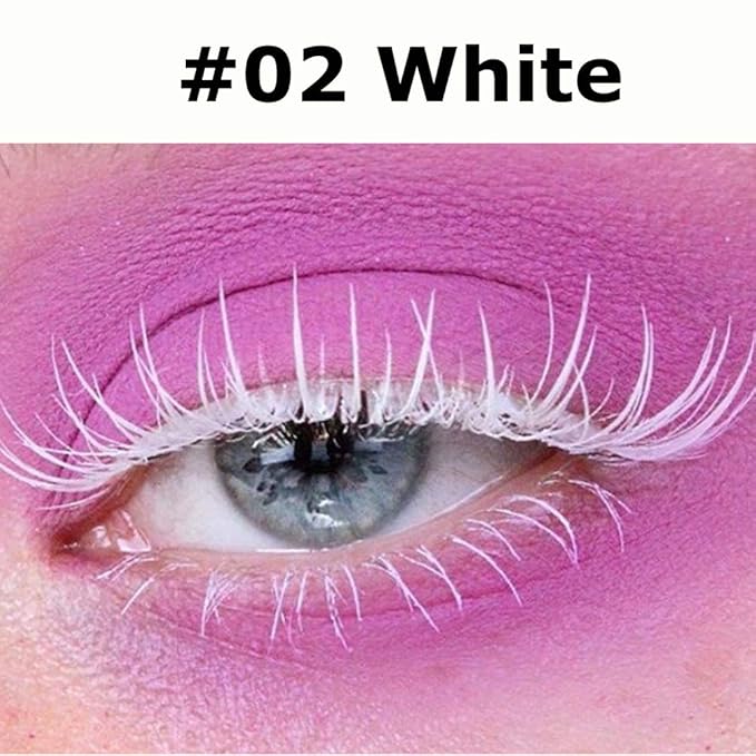 GL-Turelifes 12 Color Mascara Colorful Fiber Mascara Charming Longlasting Mascara, Thick & Long Eyelash Waterproof and Smudge-proof Eyes Makeup (White)