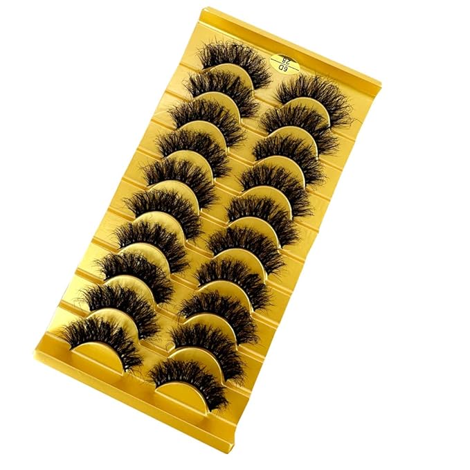 HBZGTLAD Soft Mink Eyelashes 3D Curl Winged End Eye Elongated Fake Lashes Thick Handmade Natural False Eyelash Messy Cross Lash Wholesale (6D28)