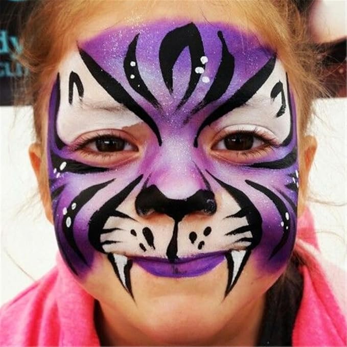 Go Ho Purple Face Paint Washable for Halloween Makeup,Creamy to Gel Water Based Purple Face Body Paint Full Coverage forCosplay SFX Costumes Festivals Makeup,25g