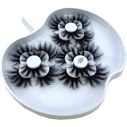 HBZGTLAD 9 pairs Natural Long False Eyelashes 25mm 5d Mink Eyelashes Thick Full Strip Lashes Luxury Makeup Dramatic Lashes 3D Mink Lashes (KD-444)