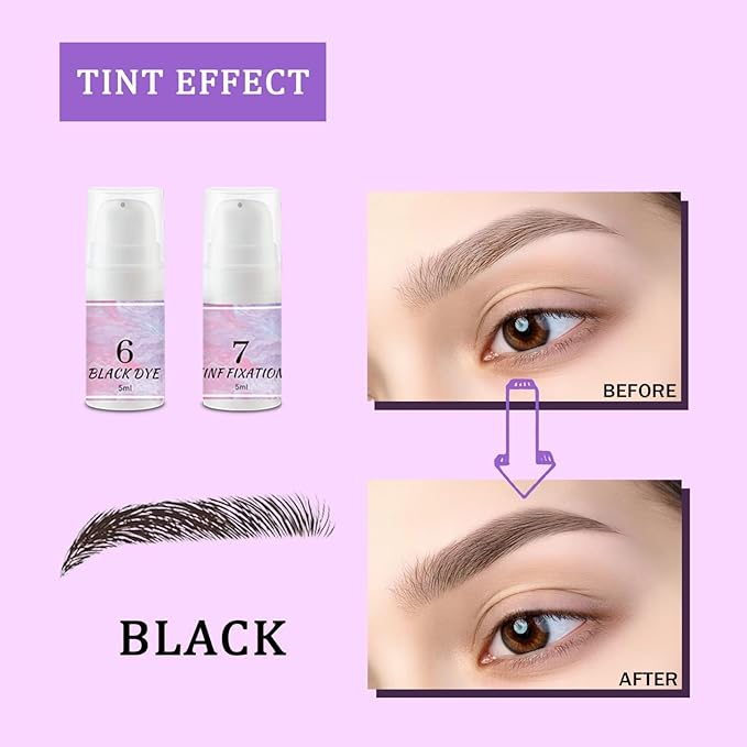 Lash Lift Kit & Brow Lamination Kit, Eyebrow Lamination Kit with Black, Professional Eyelash Lifting Kit, Eyelash Perm Kit with All Tools, Lasts for 8 Weeks, for Salon & Home