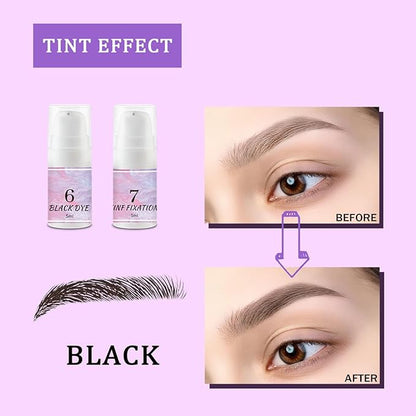 Lash Lift Kit & Brow Lamination Kit, Eyebrow Lamination Kit with Black, Professional Eyelash Lifting Kit, Eyelash Perm Kit with All Tools, Lasts for 8 Weeks, for Salon & Home
