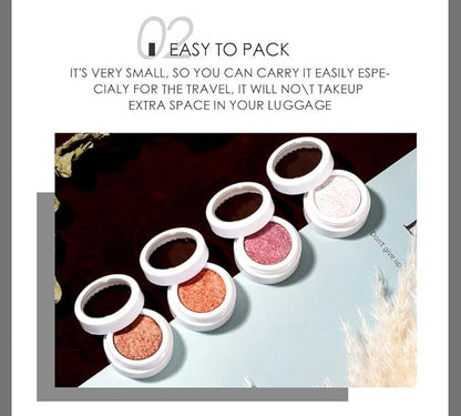 AKARY 12 Colors Glitter Eyeshadow, Mashed Potato Pearlescent Monochrome Eyeshadow Polarized Light Not Smudged Eye Shadow, Highly Pigmented Eye Makeup Cosmetics Gift for Women And Girls Eye Brightening Flash Powder (#07 Light pink)