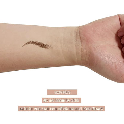 Brown Eyebrow Tattoo 66 Pairs, Hair-Like Popular Fake Eyebrows Waterproof Lasting 4D Realistic Makeup Tattoo Arch Style, Eyebrow Transfer Stickers for Women Girls