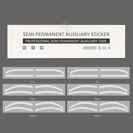 6 Pairs Eyebrow Tattoo Auxiliary Stickers Disposable Adhesive Eyebrow Template Sticker Women Disposable Adhesive Eyebrow Template Sticker (6 Pairs Sticker+1 Black Brow Pencil)