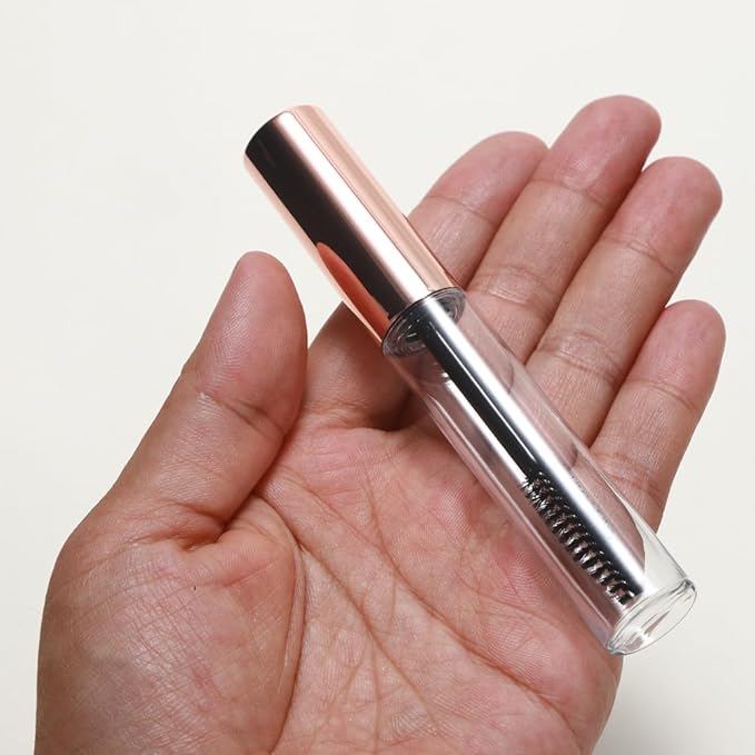 0.34 fl oz Empty Eyeliner Tube,Mascara Tube and Lip Gloss Tubes,three empty tubes (Rose Golden (Metal), (1+1+1) Suit)