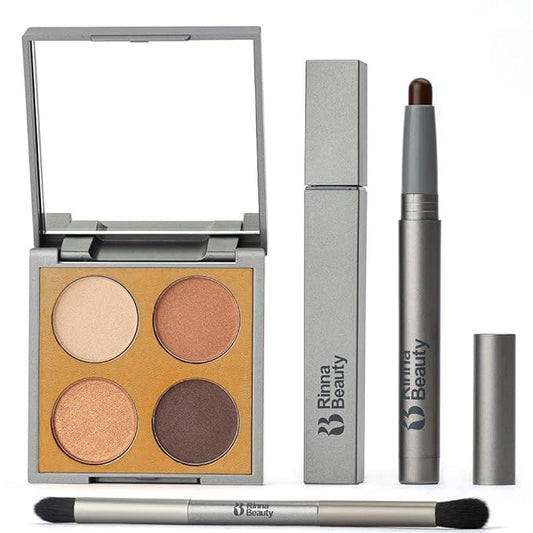 Rinna Beauty Better Naked Iconic Eye Kit with Vegan Luxe Latte Mocha Brown Eye Crayon, Lash Out Jet Black Mascara, Eye Shadow Quad, Matte Chocolate, Coral Metallic, Light Mocha, Matte Nude - 1 each