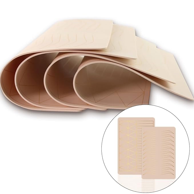 3 pcs Thicken Two sides Microblading Practice Silicon Skin Perfect for Permanent Makeup and Microblading Nano brows ombre brow practice (Golden Printing)