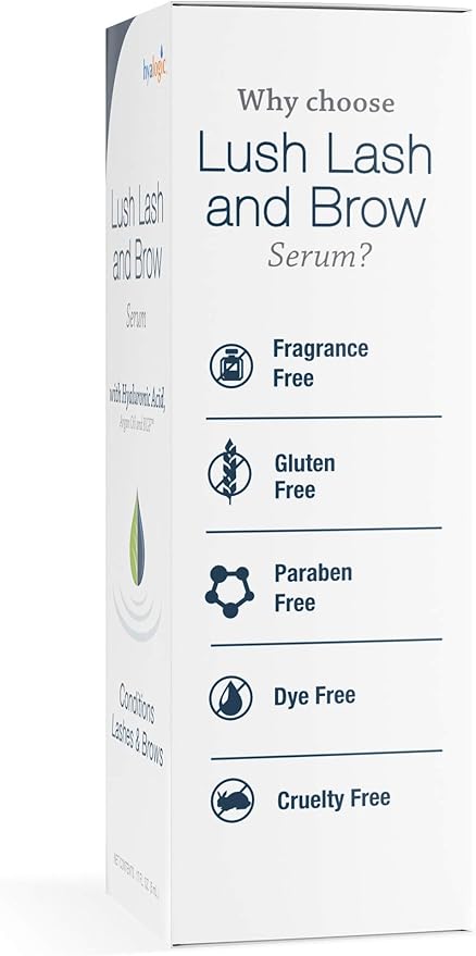 Lash & Brow Serum by Hyalogic - Eyelash and Brow Growth Serum Enriched w/Hyaluronic Acid, Argan Oil & KGF: Hypoallergenic Formula | Cruelty & Paraben-Free .17 fl. oz.(5ml)