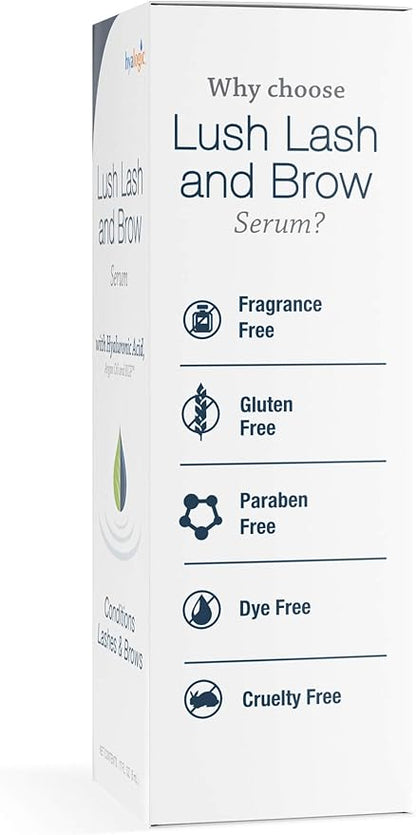 Lash & Brow Serum by Hyalogic - Eyelash and Brow Growth Serum Enriched w/Hyaluronic Acid, Argan Oil & KGF: Hypoallergenic Formula | Cruelty & Paraben-Free .17 fl. oz.(5ml)