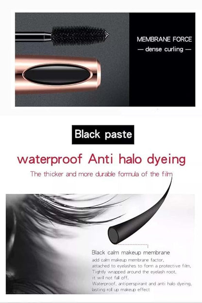 4D Silk Fiber Eyelash Mascara, Waterproof & Long-Lasting Mascara Black Volume