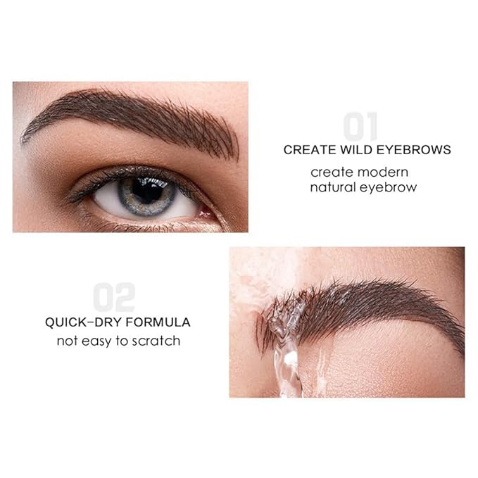 Eyebrow Tint Kit - Instant Brow Color, Professional Makeup Tinted Mascara, Eyelash and Brow Dye With Natural Effects - Safe & Easy to Use - Light Brown