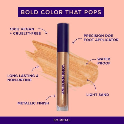 UNICORN SNOT Glitter Gel & Glitter Liquid Metal Lip Paint Bundle - Makeup for Festivals, Raves, Anime Cosplay - Safe for Face, Easy Application & Removal (Bling & Dune)