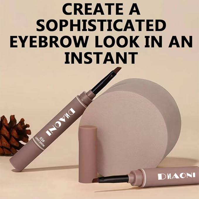 2 Different Eyebrow Cream,Eyebrow Pencil, with Eyebrow Brushes, Eye Makeup Long Lasting Waterproof and Smudgeproof Natural Looking Brows(Brown)