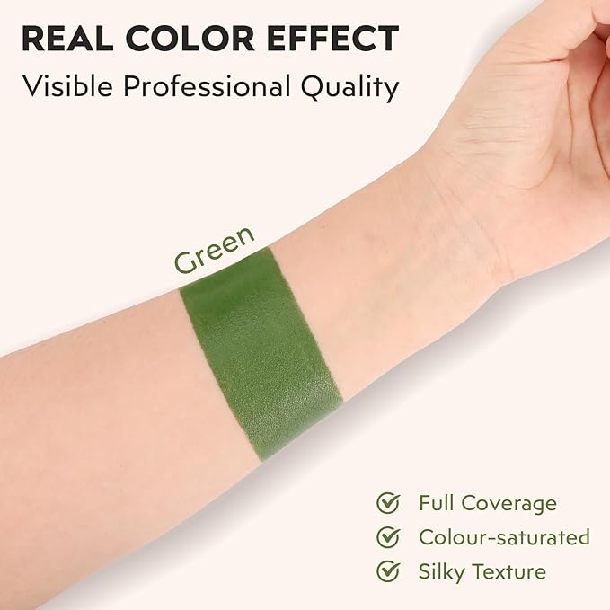 Green Face Paint, Cream-based Body Paint Stick【Larger Capacity】【High Pigment】【Long Lasting】Professional Paint Makeup Product For Halloween/Masquerade/Cosplay/Movie Makeup, 1.06 Oz/30g