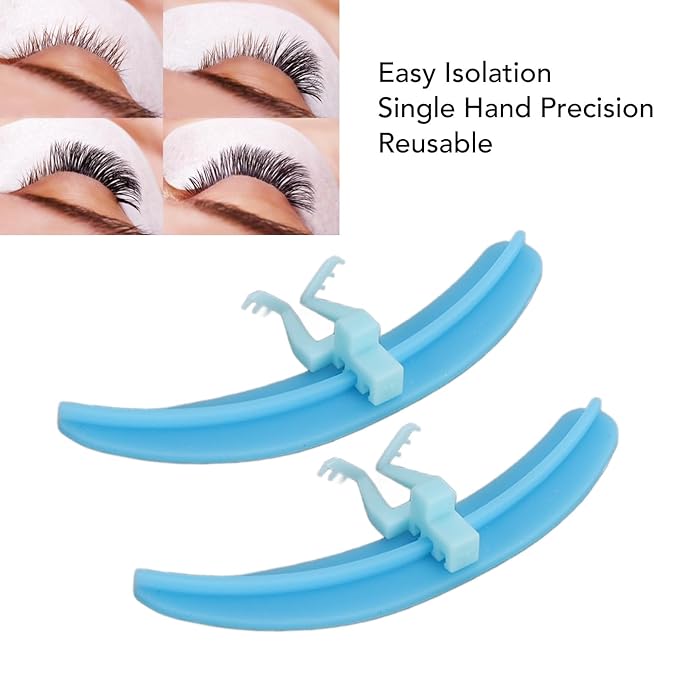 Eyelash Separator, Silicone Lash Extension Tool for Beginners Professional, Washable Reusable, Efficient Isolation Helper with 3 Colors (Blue)