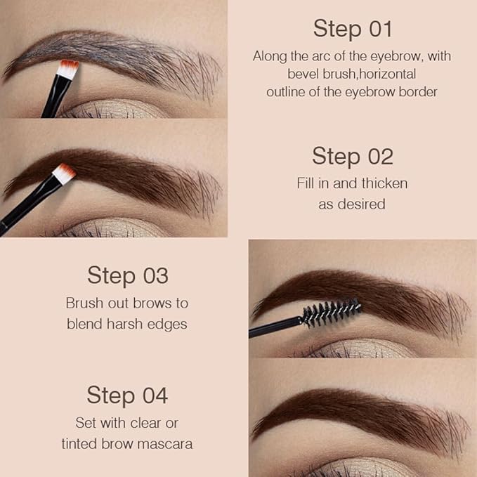 Tinted Thickening Eyebrow Mascara with Two Eyebrow Brushes,Brow Fast Sculpt,Waterproof,Transfer-proof,Eyebrow Tinting Kit- Cruelty Free - Light Medium Brown (1 Pack) (1Pc 02#Reddish Brown)