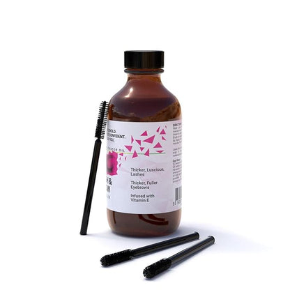 SO Jamaican Black Castor Oil Eyelash & Eyebrow Growth Boost, White/Pink, 2 Fl Oz