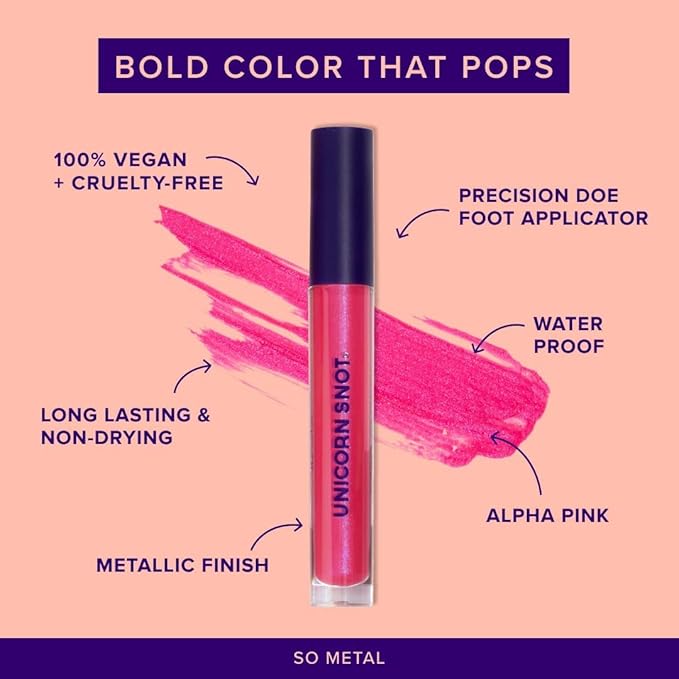 UNICORN SNOT Glitter Gel & Glitter Liquid Metal Lip Paint Bundle - Makeup for Festivals, Raves, Anime Cosplay - Safe for Face, Easy Application & Removal (Flamingo & Glow)