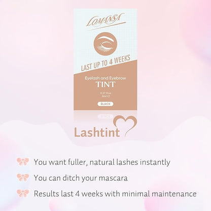 Lash Color Kit Eyelash Color Set Natural Black Brow Color Effects Lasts up to 4 Weeks Voluminous Keratin Fast Coloring for Newbies & Pros