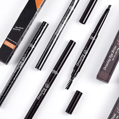 Eyebrow Pencil, Waterproof Eyebrow Makeup with Soft Spoolie Brush, Long Lasting UltraFine Triangle Shaped Pencil, Creates Perfect Natural Eyebrows (Gray)